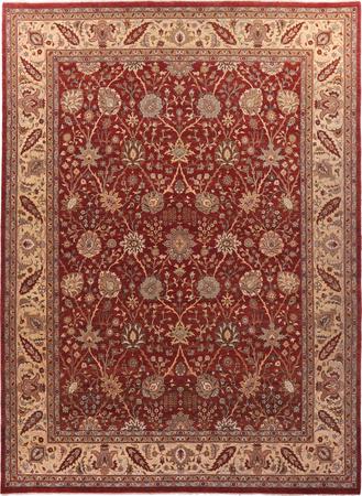 Hand Made Pakistan Sultanabad 9'2" x 12'4" Red Rug