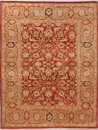 Hand Made Pakistan Sultanabad 8'10" x 11'5" Orange Rug