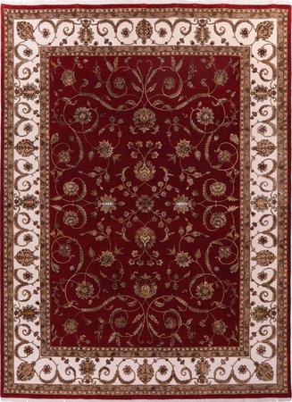 Hand Knotted India Sultanabad 9'2" x 12'3" Red Rug