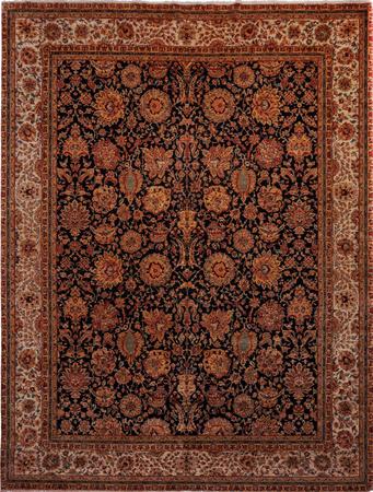 Hand Made India Sultanabad 12' x 15'7" Blue DK Rug