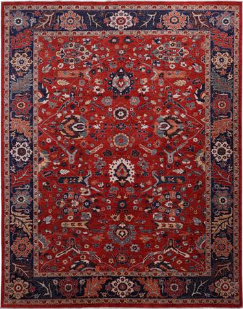 Hand Made Pakistan Sultanabad 10' x 14'3" Orange DK Rug
