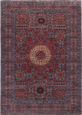 Hand Made Pakistan Mamluk 4' x 5'8" Blue Rug
