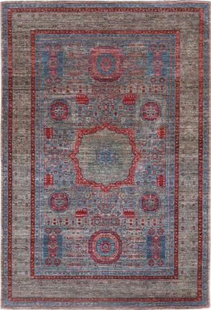 Hand Made Pakistan Mamluk 4' x 5'11" Blue Rug