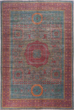 Hand Made Pakistan Mamluk 9'9" x 14'6" Blue Rug