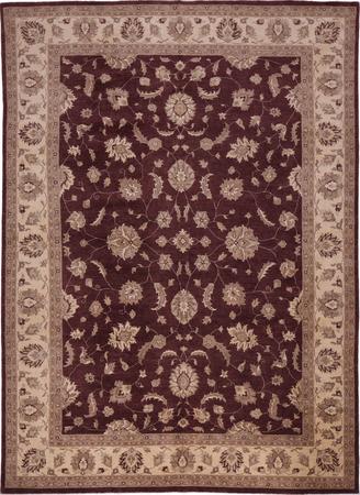 Hand Made Afghanistan Oushak 9'9" x 13'7" Chocolate Rug